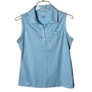 Izod Performance Cool FX Woman Medium Light Blue Lightweight Quick Dry Tank Top